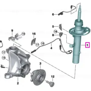 Amortizor suspensie, punte fata, dreapta, VDC - BMW X3 M F97, X4 M F98 Livrare gratuită
