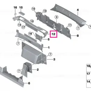 Air outlet grille, rear SCHWARZ - BMW Cumpără acum