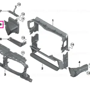 Air duct, exterior radiator, right M - BMW Doar azi