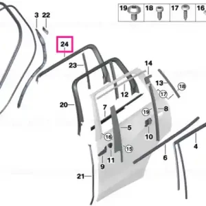 Acoperire cadru geam ușă spate dreapta SSR - BMW Reducere extra