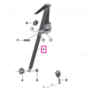 Upper belt front left ELFENBEINWEISS - BMW Plată securizată