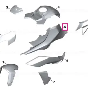 Tank trim, right ICEGREY UNI - BMW Motorrad Chilipir