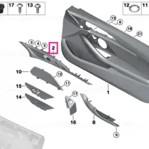 Accent trim molding, left - BMW Plată securizată