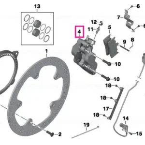 Calitate înaltă Brake caliper without pads, right GOLD - BMW Motorrad
