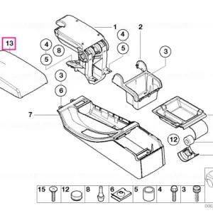 Armrest upper leather GRAU - BMW Preț mic