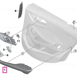 Armrest, rear left SCHWARZ / GRAU - BMW Premium