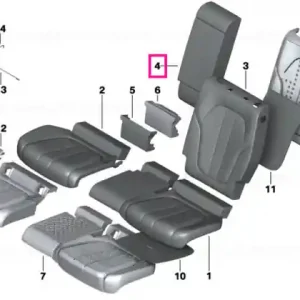 Acoperire spătar mijloc piele sus COFFEE - BMW Livrare gratuită