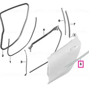 Window well strip, outer, door, rear rgt GLANZSCHWARZ - BMW Cel mai bun preț