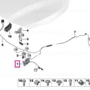 Zăvor capotă cu microcomutator, stânga - BMW Premium