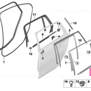Window well strip, outer, door, rear lft SHADOWLINE - BMW Ofertă de sezon