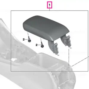 Armrest,centre console, leather SCHWARZ - BMW Transport gratuit