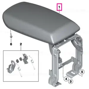 Armrest, leather, front middle ELFENBEINWEISS - BMW Ofertă specială