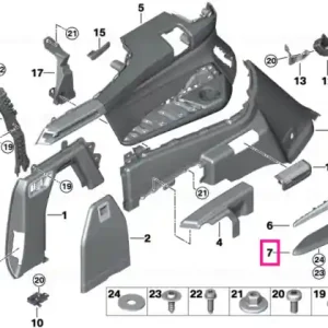 Armrest, leather, rear left COGNAC - BMW Bestseller
