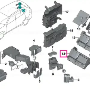B+ junction point, rear - BMW Noutate