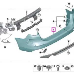 Bara protectie spate, primerizata, PDC/PMA - BMW Seria 2 F44 Gran Coupe Doar azi