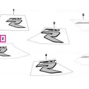 Bestseller Decor, side trim panel, right RED-GREY - BMW Motorrad