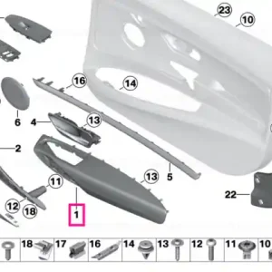 Armrest, front left SCHWARZ - BMW Expediere rapidă