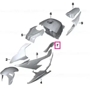 Tank trim, right LIGHT-WHITE - BMW Motorrad Mai ieftin