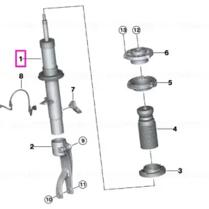 Amortizor cu arc, punte fata, stanga, VDC (Variable Damper Control) - BMW X5 M F95, X6 M F96 Ultima șansă