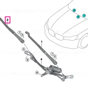 Wiper arm, passenger's side - BMW Calitate înaltă