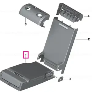 Armrest with compartment, leather COFFEE - BMW Retur gratuit